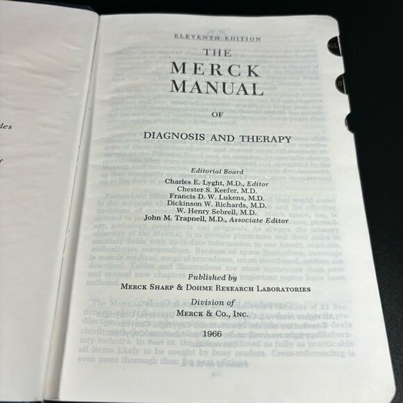 The Merck Manual 11th Edition Hardcover Book 1966 Vintage - Picture 6 of 8